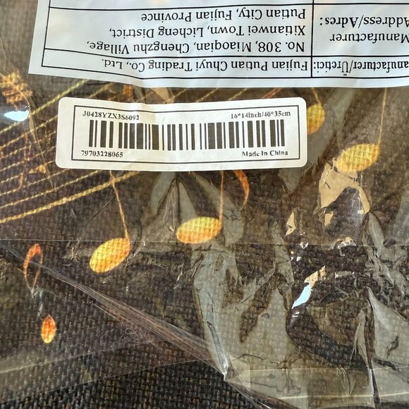 Black Music Notes Tote Bag Reusable Carryall 16 x 14 Inches Durable Polyester - Picture 7 of 9